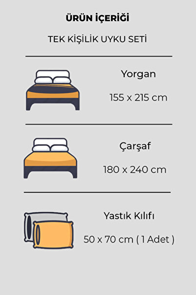 Nordqueen Ranforce %100 Pamuk Tek Kişilik Uyku Seti