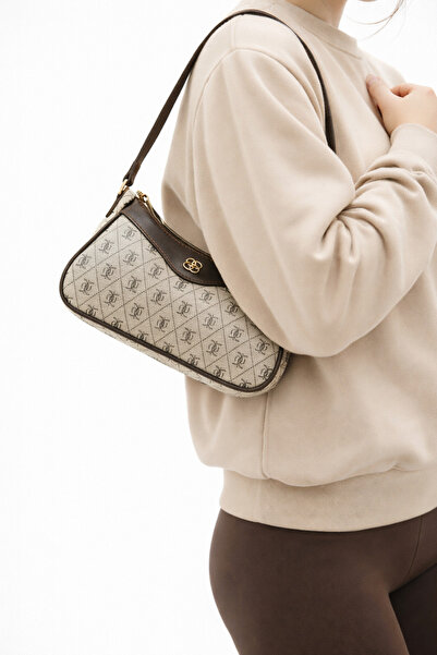 REVENKO حقيبة كتف نسائية باللون البني - مينك مع إغلاق بسحاب - RVN0019