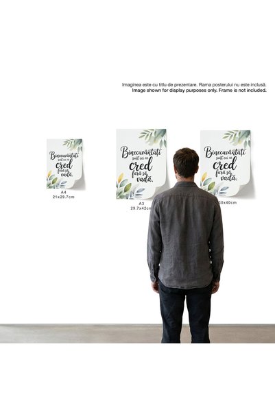 21mxm Unframed Religious Canvas Poster in Romanian - Digital Print - Binecuvantati sunt cei ce cred