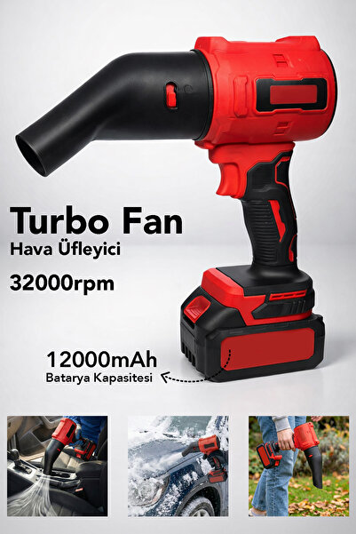 mimtec 32.000 Rpm Hava Üfleyici - 21V Kablosuz Turbo Fan Bataryalı Bahçe Araç...