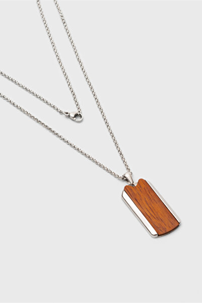 So CHIC... 60 cm Steel Men's Necklace with Sandalwood Detail