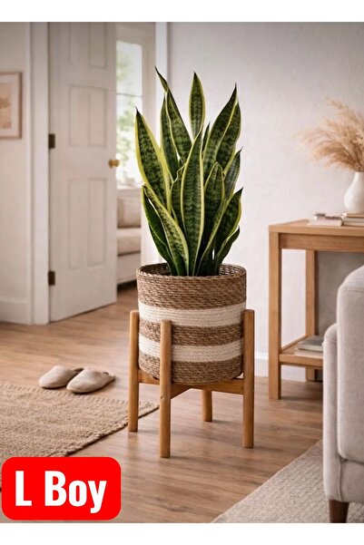 ADA Ahşap oyma ve çerçevecilik Standlı Hasır Saksı