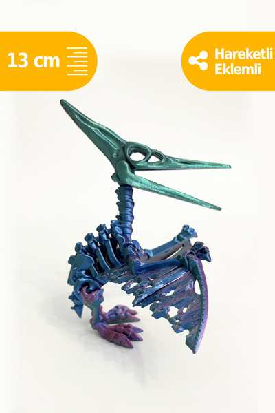 Artimon 3D Store Hareketli Pterodaktil 3D İskelet Dinozor Parlak Renk | Oyunc...