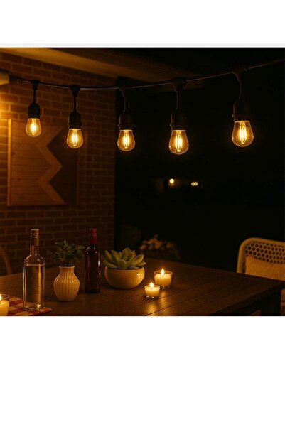 cin elektrik 10 Metre 10 Duylu Organizasyon Parti Süs Bahçe Düğün Sıralı Zinc...