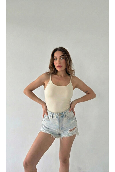 Moda Hour Γυναικείο Βασικό Σώμα με Ρυθμιζόμενο Σχοινί Λ ελαστικό ύφασμα