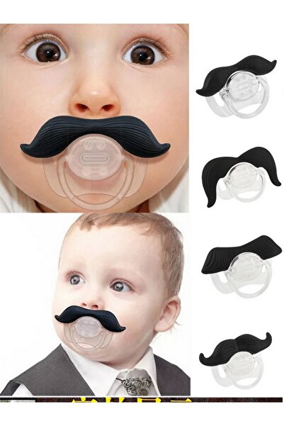 HelloBeautiful Komik Emzik Diş Kaşıyıcısı Klasik Bıyık Emzik 0-3 Yaş Bebeğin ...
