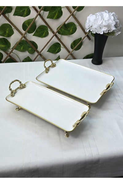 SEÇKİNEV PİSA 2 PARÇA PORSELEN GOLD DETAYLI 4 AYAKLI KULPLU ÇEYİZLİK, İKRAMLI...