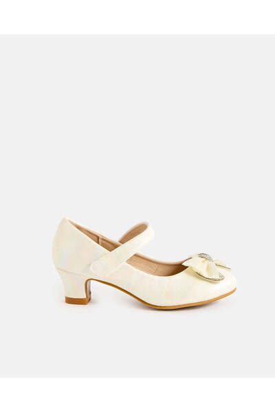 REDTAG Girls Cream Embellished Bow Heel