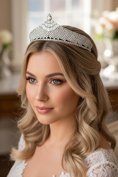 TAKIŞTIR Coroană de design cu zirconiu pentru mireasă/henna/înlogătură/promis...