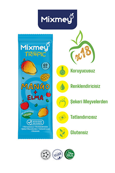 mixmey Mango Fruit Bar 18 Pieces |   Healthy Snacks – Vegan, Gluten-Free, Pre...