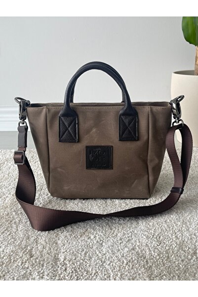 na nura collection Brown Women's Canvas Hand and Shoulder Bag with Vintage De...