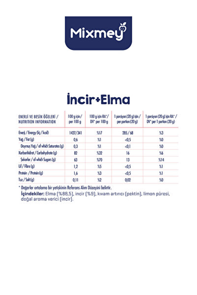 mixmey İncir Meyve Barı 18 Adet | Sağlıklı Atıştırmalıklar – Vegan, Glutensiz, Koruyucusuz (20GR X 18 ADET)