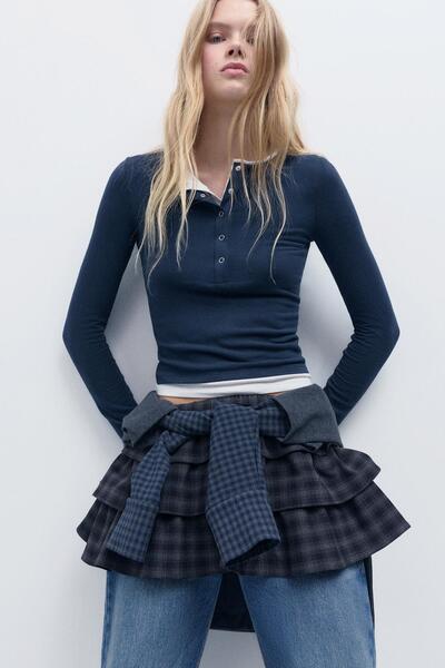 Pull & Bear Çift düğmeli yaka tişört