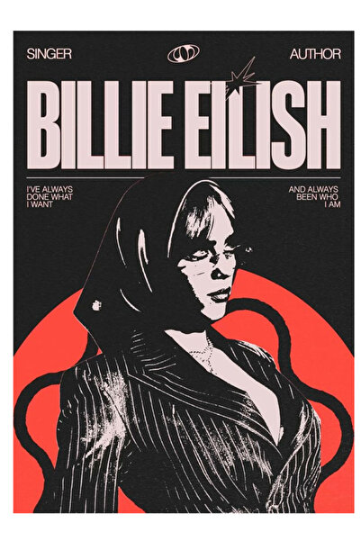 Taranist Kağıt Poster - Billie Eilish Portrait Dark - Modern Müzik Estetiği