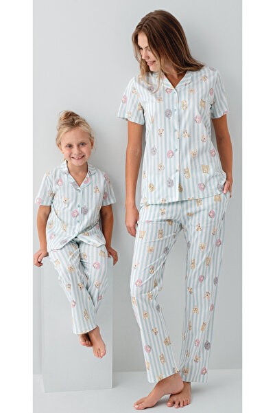 Rolypoly Mama- fiica, (cu cadou șosete), guler cămașă, 100% bumbac, set de pi...