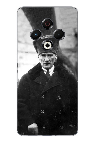 TechTree حافظة سيليكون متوافقة مع تكنو سبارك 30 مصطفى كمال أتاتورك بورتريه مطبوع