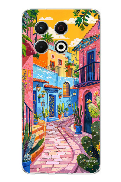 TechTree Tecno Spark 30 Pro Compatible Colorful Art Street Silicone Case Prin...