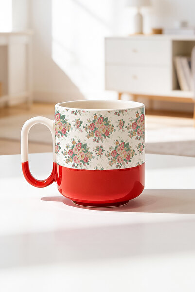 BB TRADE Flower Design Ceramic Printed Pro Mug Cup 330ml