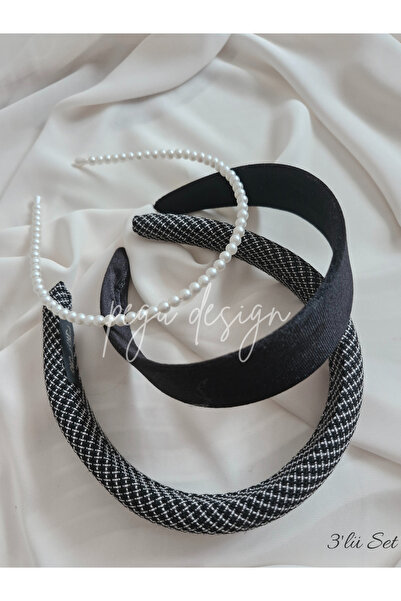 pegu baby collection SET DE 3 CORONĂ LARGĂ DE CATIFEA, CORONĂ CU PERLE, CORON...