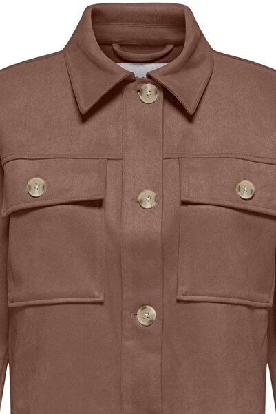 ONLY Women's Brown Jacket Onlbelicia Faux Suede Jacket-15362889