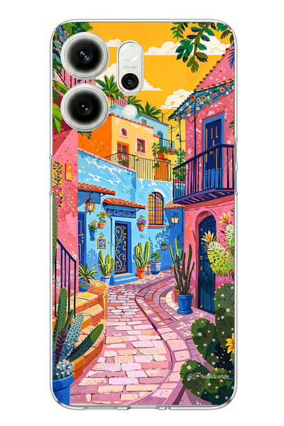 TechTree Oppo Reno 14 5g Compatible Color Art Street Silicone Case Printed Si...