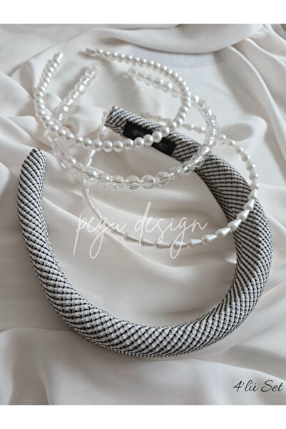 pegu baby collection Set of 4 Filled Crowns and Rowed Pearl Crowns, Bride, In...