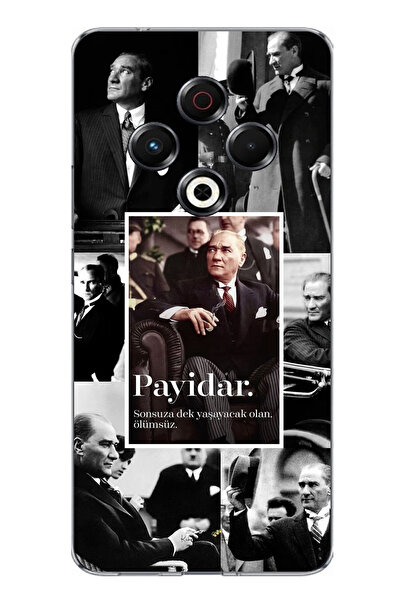 TechTree حافظة سيليكون متوافقة مع تكنو سبارك 30 أتاتورك بايديدار مطبوع