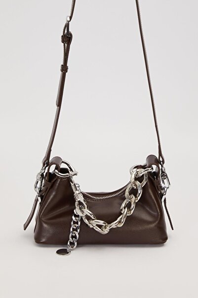 Levidor Camel Chain Ring Detailed Shoulder Bag