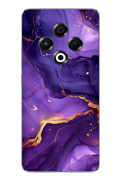 TechTree Tecno Spark 30 Compatible Amethyst Stone Purple Marble Printed Silic...