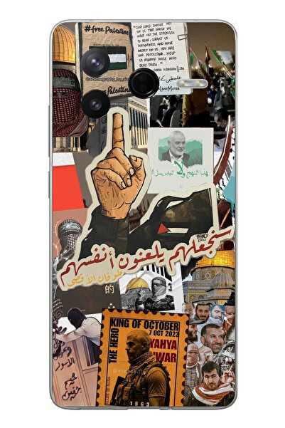 TechTree حافظة سيليكون متوافقة مع Poco F7 Pro من فلسطين فريديوم مطبوع