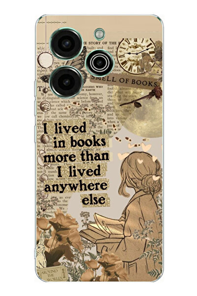 TechTree حافظة سيليكون ريترو مطبوع متوافقة مع كتاب تيكنو بوفا 6 برو لقراءة الكتب