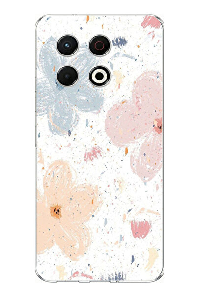 TechTree حافظة سيليكون مطبوع متوافقة مع هاتف Tecno Spark 30 Pro بنمط زهور تجر...