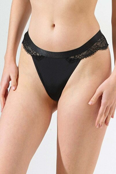 Piera Black thong panties ANGELA S1849