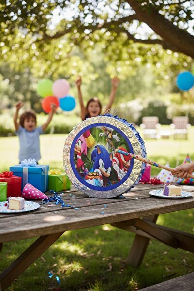 Cadde Süs Sonic Temalı Katlanabilir Pinyata Ve Sopası