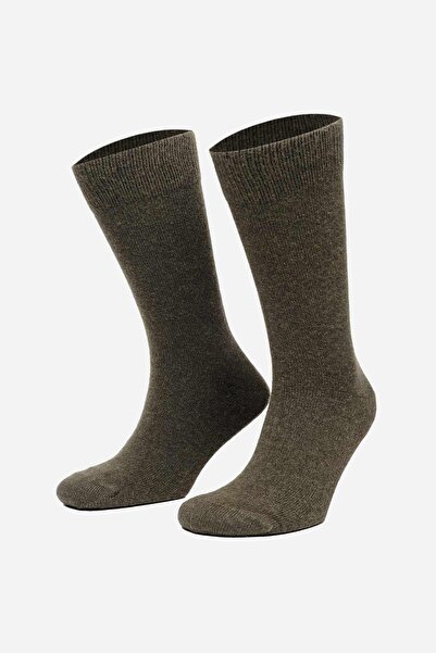 Mısırlı Erkek Koyun Yünü Tekli Soket Çorap Haki