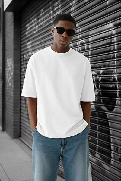 Oksit Benriy Men's Oversized Basic Crew Neck Cotton T-Shirt Relaxed Fit Unise...