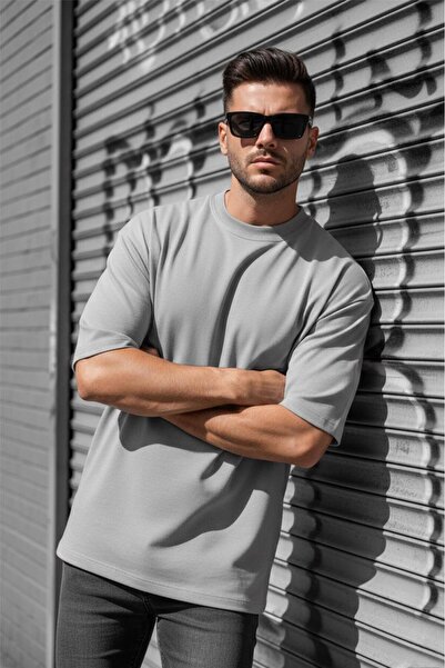 Oksit Benriy Men's Oversized Basic Crew Neck Cotton T-Shirt Relaxed Fit Unise...