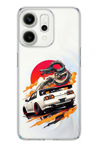 TechTree حافظة سيليكون متوافقة مع هاتف اوبو رينو 14 5G بتصميم GTR Sun Dragon ...