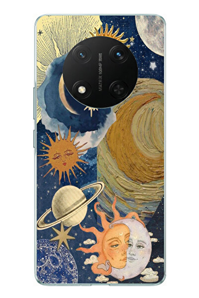 TechTree Printed Silicone Case with Sun and Moon Universe Design Compatible w...