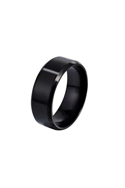 Tesbihane Black Color 316L Quality Stainless Women Steel Wedding Band Ring - ...