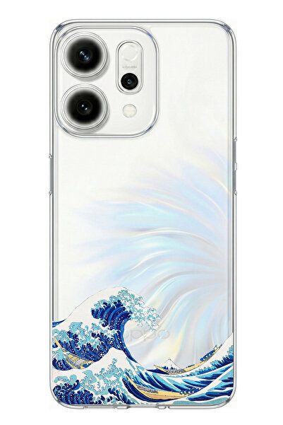 TechTree حافظة سيليكون متوافقة مع هاتف اوبو رينو 14 5G بتصميم موجة كاناغاوا أ...