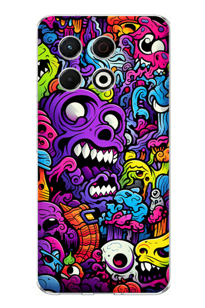 TechTree Tecno Spark 30 Pro Compatible Psychedelic Colored Monsters Printed S...