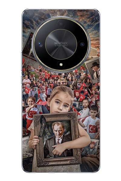 TechTree Honor X9B Compatible Anıtkabir Atatürk Portrait Printed Silicone Case