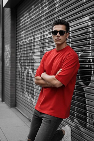 Oksit Benriy Men's Oversized Basic Crew Neck Cotton T-Shirt Relaxed Fit Unise...