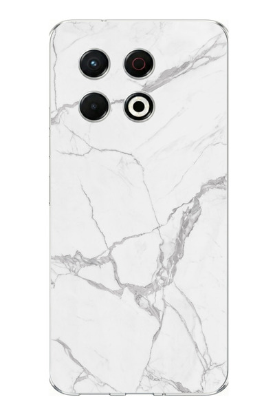 TechTree حافظة سيليكون رمادية رخامية متوافقة مع تكنو سبارك مطبوع برو