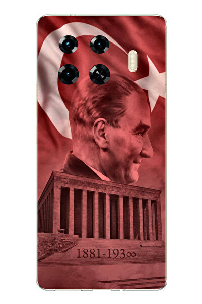 TechTree حافظة سيليكون متوافقة مع Tecno Spark 20 Pro+ Plus تصور صورة أتاتورك ...