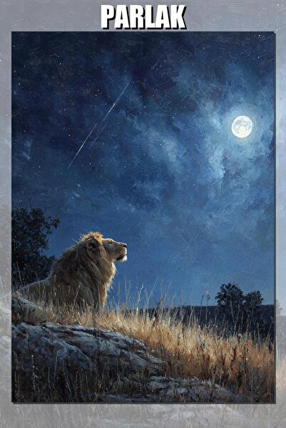 CALLWOOD Lion - Dekoratif Aslan Temalı Çerçevesiz Duvar Posteri - Duvar Kağıd...