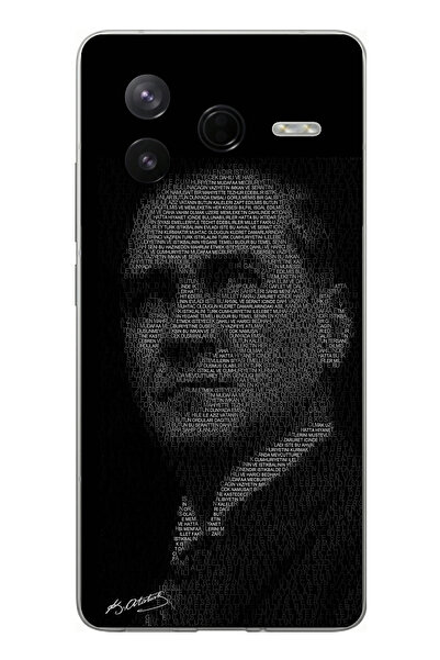 TechTree Poco F7 Pro Compatible Youthful Inscription Ataturk Silhouette Print...