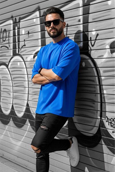 Oksit Benriy Men's Oversized Basic Crew Neck Cotton T-Shirt Relaxed Fit Unise...