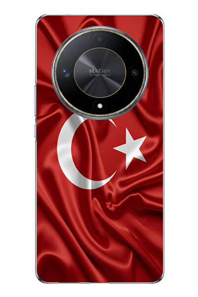 TechTree Honor X9B Uyumlu Türk Bayrağı Baskılı Silikon Kılıf